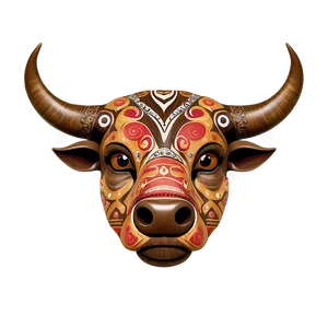 Bull Head With Tribal Marks PNG Qfj1 PNG