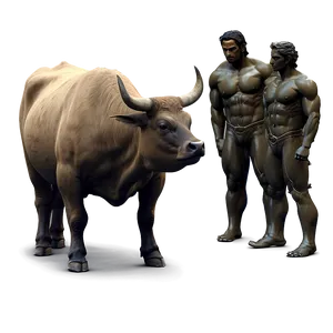 Bull In Nature Scene PNG 05242024