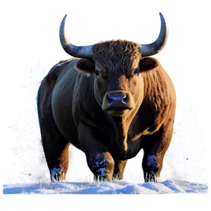 Bull In Snow Scene PNG Xgr PNG
