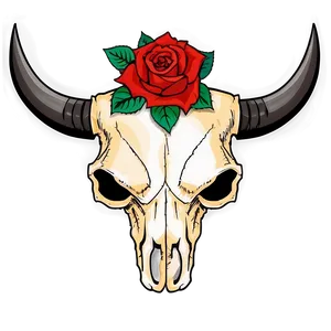 Bull Skull And Roses Png 06122024 PNG image