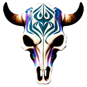 Bull Skull With Abstract Elements Png Htv37 PNG image