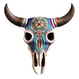 Bull Skull With Aztec Patterns PNG 39 PNG