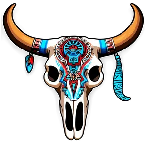 Bull Skull With Aztec Patterns Png Wef PNG image