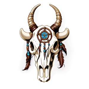 Bull Skull With Dreamcatcher PNG 15