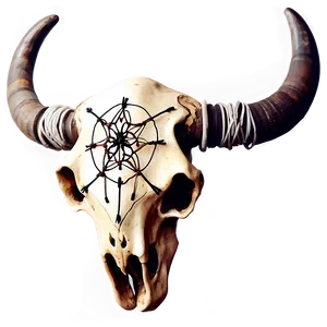Bull Skull With Dreamcatcher PNG Nrb43 PNG