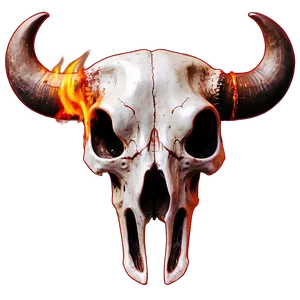 Bull Skull With Fire Png 06122024 PNG image