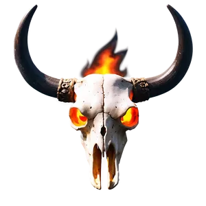 Bull Skull With Fire PNG 67