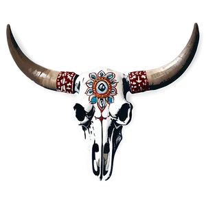 Bull Skull With Indian Motifs Png 06122024 PNG image