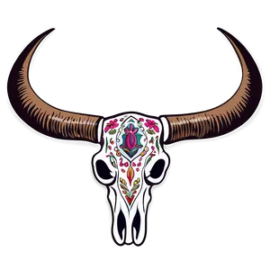 Bull Skull With Indian Motifs PNG 06122024 PNG