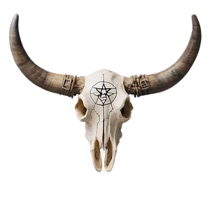 Bull Skull With Mystic Symbols PNG 06122024