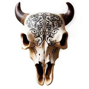 Bull Skull With Ornamental Design PNG Wgu PNG