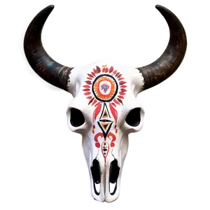 Bull Skull With Tribal Marks Png Nqj PNG image