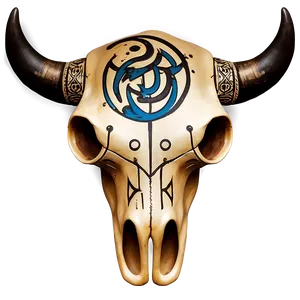 Bull Skull With Tribal Marks Png Vby PNG image