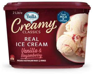 Bulla Vanilla Boysenberry Ice Cream PNG image