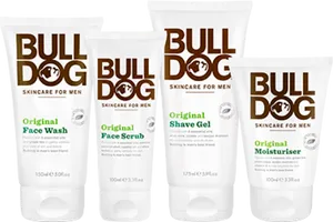 Bulldog Mens Skincare Products Lineup PNG image