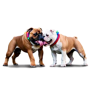 Bulldogs In A Playful Fight PNG Bav40