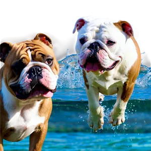 Bulldogs In Water Play Png 06252024 PNG image