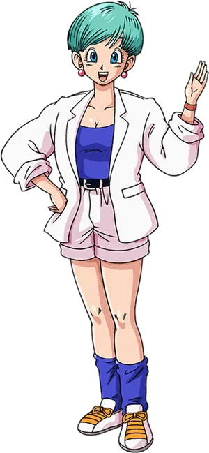 Bulma Character Pose Dragon Ball PNG image