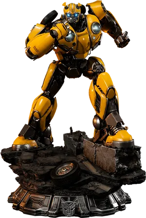 Bumblebee Transformer Statue PNG image