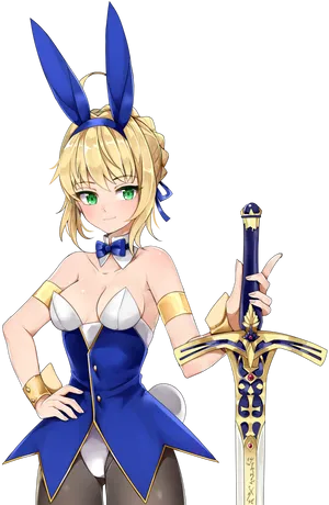 Bunny Eared Saberwith Sword PNG image