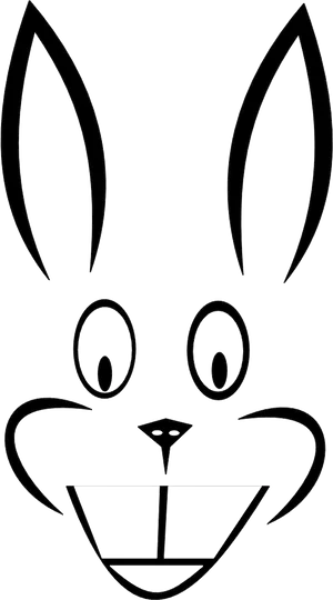 Bunny Face Line Art PNG image