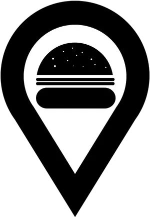 Burger Location Pin Icon PNG image