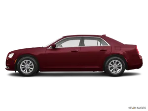 Burgundy Chrysler Sedan Side View PNG image