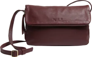 Burgundy Leather Crossbody Bag PNG image