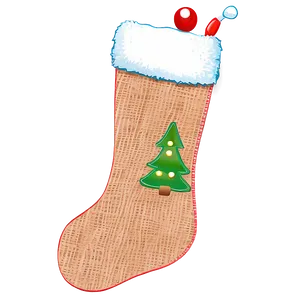 Burlap Christmas Stocking PNG 85