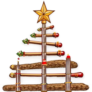 Burlap Christmas Tree Star PNG Cgm