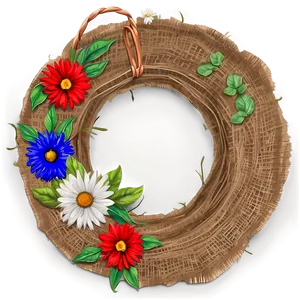 Burlap Country Wreath PNG 05242024