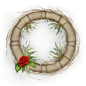 Burlap Country Wreath PNG Hwf81