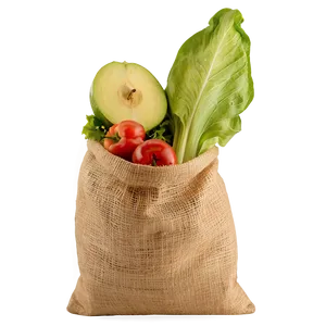 Burlap Grocery Bag PNG 06132024