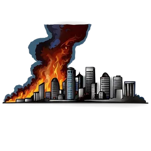 Burned Down City Png 06262024 PNG image