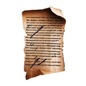 Burned Paper With Writing PNG 06122024