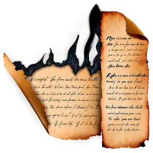 Burned Paper With Writing PNG 15 PNG