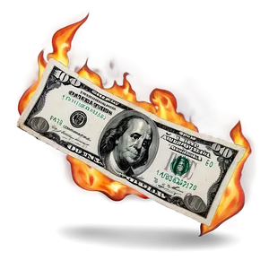 Burning Dollar PNG 05242024 PNG