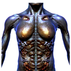 Burnt Skin Torso Effect PNG Foi