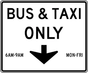 Busand Taxi Lane Signwith Arrow PNG image