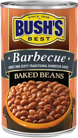 Bushs Best Barbecue Baked Beans Can PNG image