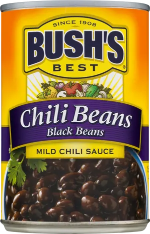 Bushs Best Chili Beans Black Beans Mild Chili Sauce PNG image