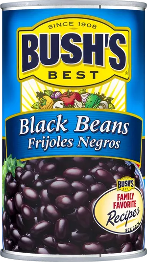 Bushs Black Beans Can PNG image