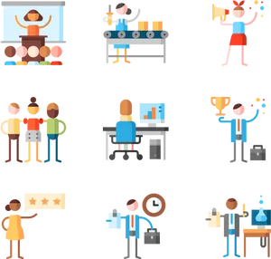 Business Activity Icons Set PNG image