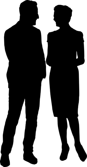 Business Casual Conversation Silhouette PNG