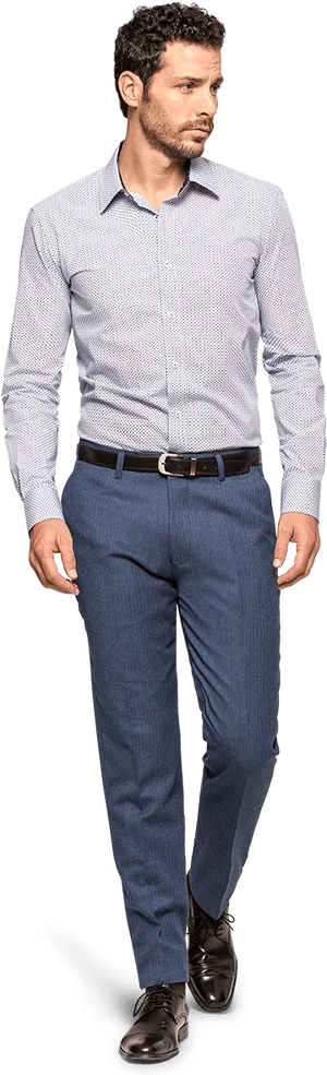Business Casual Man Blue Outfit PNG image