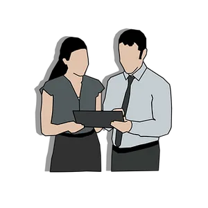 Business Collaboration Tablet Discussion PNG image