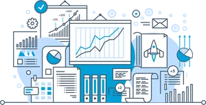 Business Data Analytics Illustration PNG image