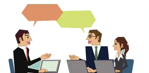 Business Discussion Cartoon PNG image