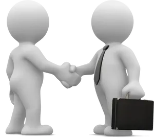 Business Handshake Between Two3 D Characters