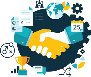 Business Partnership Handshake PNG image